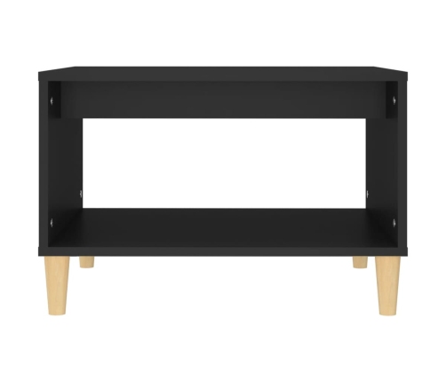 Mesa de centro madera contrachapada negro 60x50x40 cm