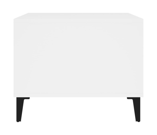 vidaXL Mesa de centro madera contrachapada blanco 60x50x40 cm