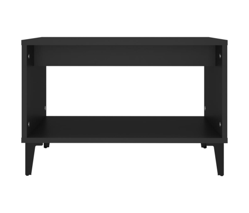 vidaXL Mesa de centro madera contrachapada negro 60x50x40 cm