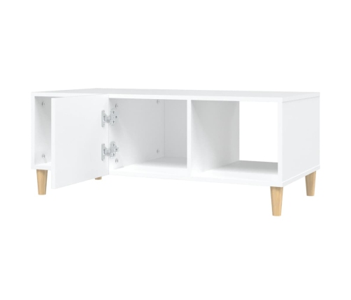 Mesa de centro madera contrachapada blanco 102x50x40 cm