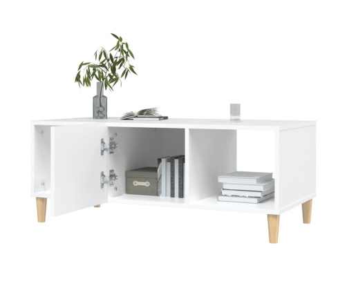 Mesa de centro madera contrachapada blanco 102x50x40 cm