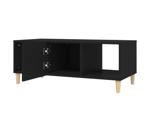 Mesa de centro madera contrachapada negro 102x50x40 cm