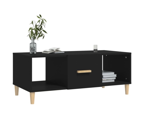 Mesa de centro madera contrachapada negro 102x50x40 cm