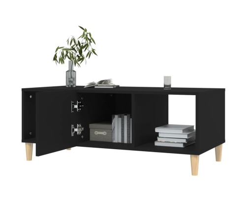 Mesa de centro madera contrachapada negro 102x50x40 cm