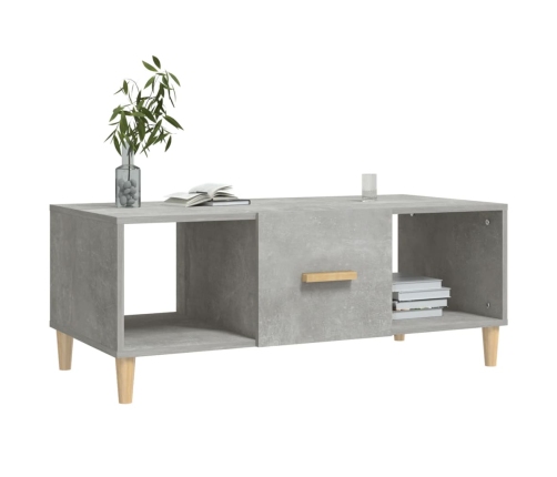 Mesa de centro madera contrachapada gris hormigón 102x50x40 cm