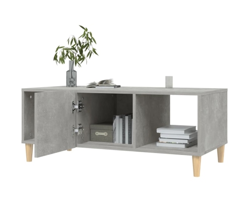 Mesa de centro madera contrachapada gris hormigón 102x50x40 cm