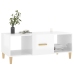 Mesa de centro madera contrachapada blanco brillo 102x50x40 cm