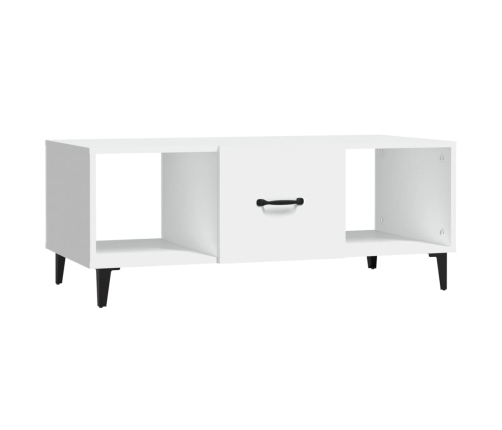 Mesa de centro madera contrachapada blanco 102x50x40 cm