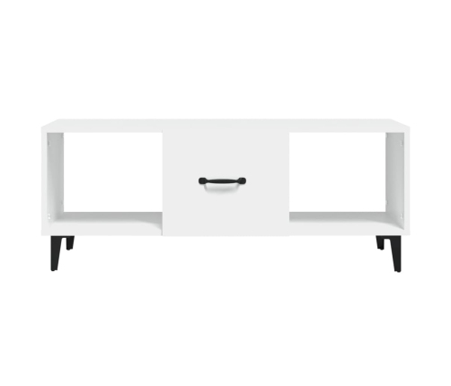 Mesa de centro madera contrachapada blanco 102x50x40 cm