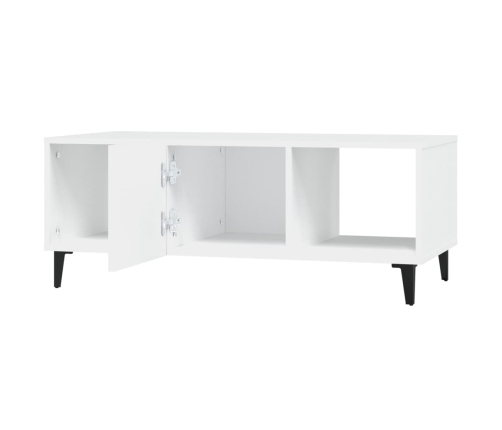 Mesa de centro madera contrachapada blanco 102x50x40 cm