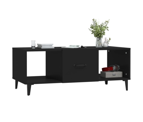 Mesa de centro madera contrachapada negro 102x50x40 cm