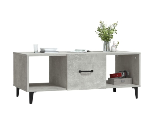 Mesa de centro madera contrachapada gris hormigón 102x50x40 cm