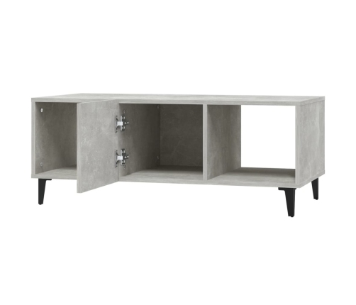 Mesa de centro madera contrachapada gris hormigón 102x50x40 cm