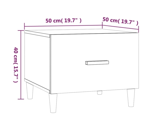 Mesa de centro 2 uds madera ingeniería gris hormigón 50x50x40cm