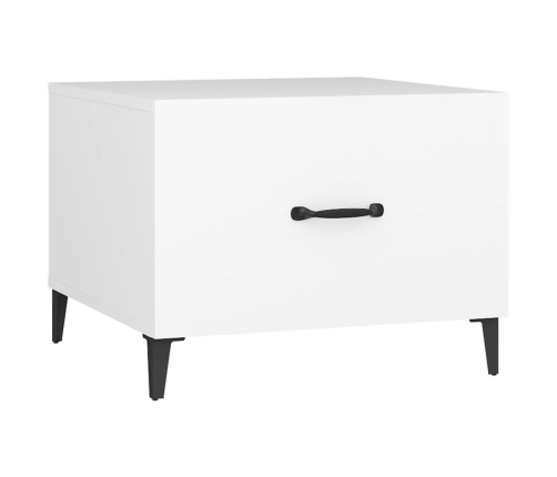 vidaXL Mesa de centro con patas de metal 2 unidades blanco 50x50x40 cm