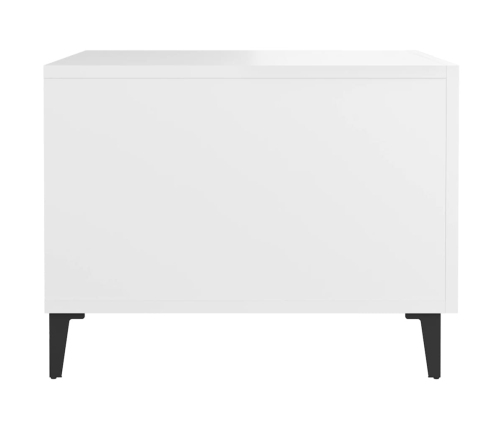 vidaXL Mesa de centro con patas de metal 2 unidades blanco 50x50x40 cm