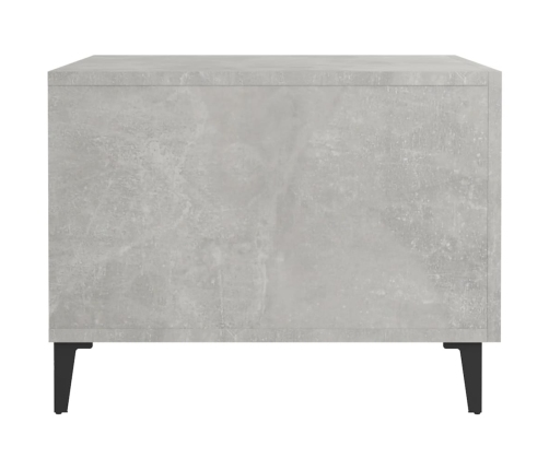 Mesa de centro con patas de metal gris hormigón 50x50x40 cm