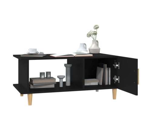 Mesa de centro madera contrachapada negro 90x50x40 cm