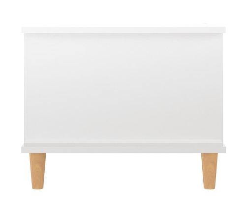 Mesa de centro madera contrachapada blanco brillo 90x50x40 cm