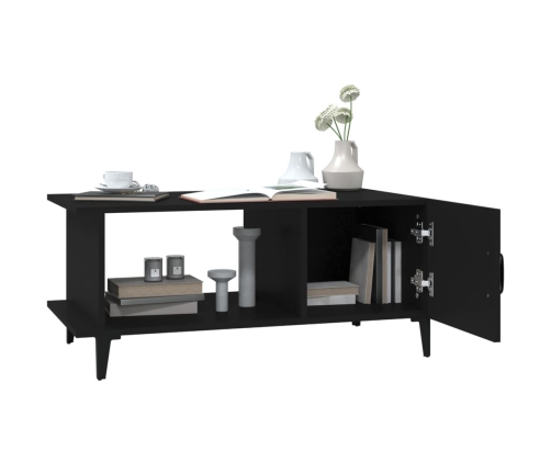 Mesa de centro madera contrachapada negro 90x50x40 cm