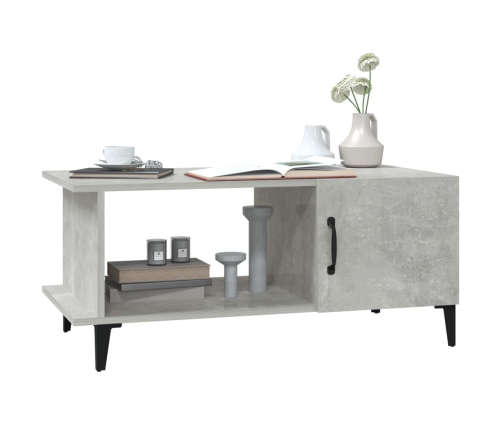 Mesa de centro madera contrachapada gris hormigón 90x50x40 cm