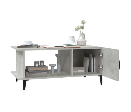 Mesa de centro madera contrachapada gris hormigón 90x50x40 cm