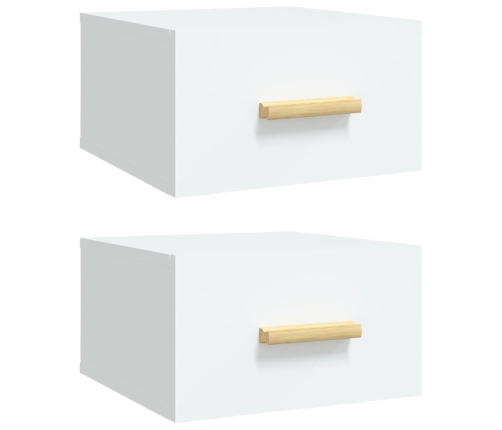 Mesitas de noche de pared 2 uds blanco 35x35x20 cm