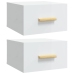 Mesitas de noche de pared 2 uds blanco brillo 35x35x20 cm