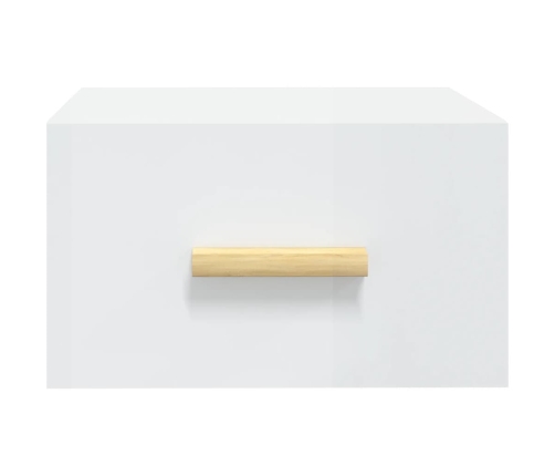 Mesitas de noche de pared 2 uds blanco brillo 35x35x20 cm