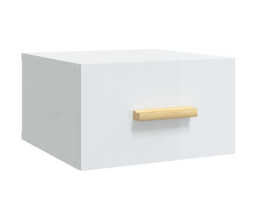 Mesitas de noche de pared 2 uds blanco brillo 35x35x20 cm