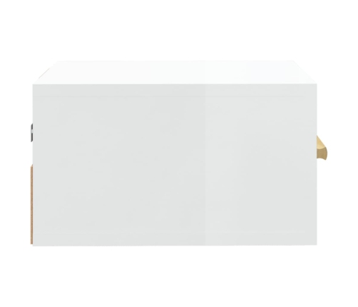 Mesitas de noche de pared 2 uds blanco brillo 35x35x20 cm