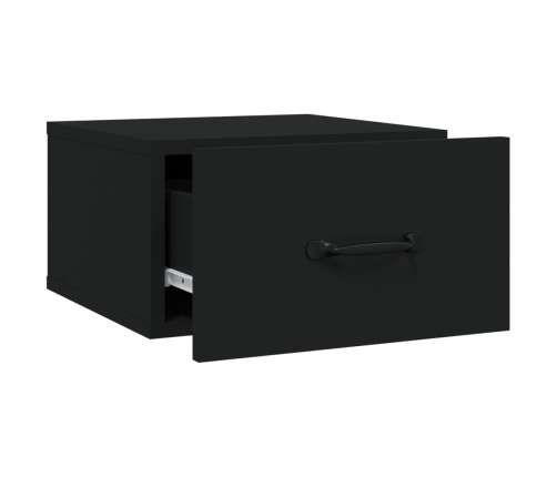 Mesitas de noche de pared 2 uds negro 35x35x20 cm