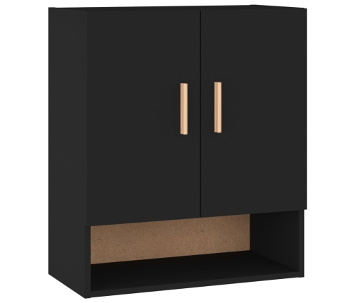 Armario de pared madera contrachapada negro 60x31x70 cm