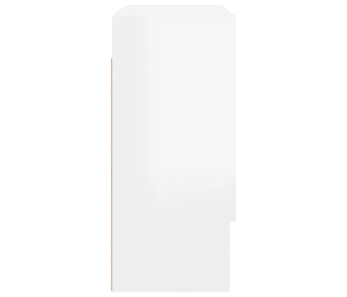 Armario de pared madera contrachapada blanco brillo 60x31x70 cm