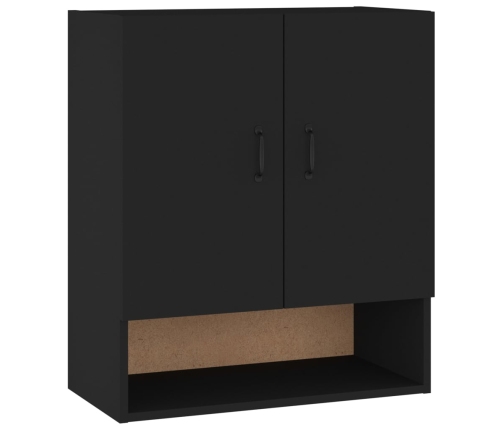 Armario de pared madera contrachapada negro 60x31x70 cm