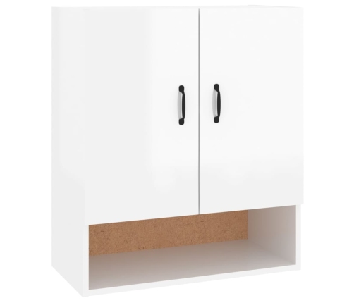 Armario de pared madera contrachapada blanco brillo 60x31x70 cm