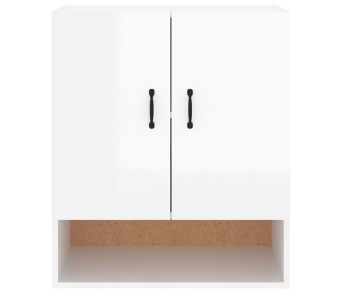 Armario de pared madera contrachapada blanco brillo 60x31x70 cm