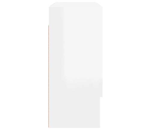 Armario de pared madera contrachapada blanco brillo 60x31x70 cm