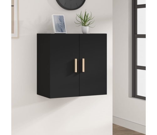 Armario de pared madera contrachapada negro 60x30x60 cm