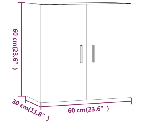 Armario de pared madera contrachapada gris hormigón 60x30x60 cm