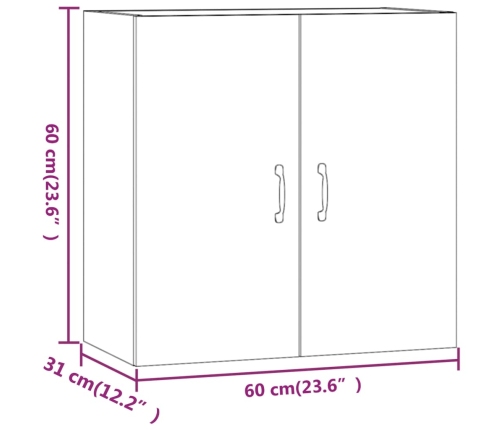 Armario de pared madera contrachapada blanco 60x31x60 cm