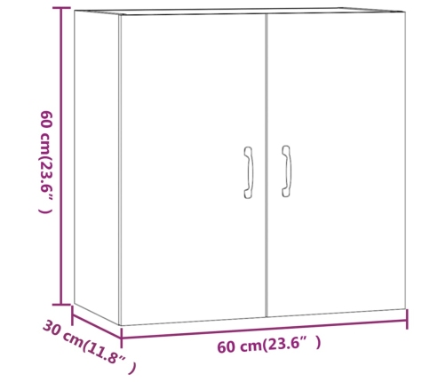 Armario de pared madera contrachapada roble Sonoma 60x31x60 cm