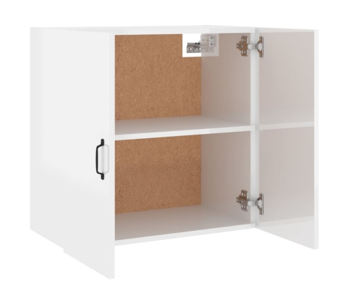 Armario pared madera contrachapada blanco brillo 60x31x60 cm