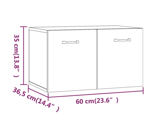 Armario de pared madera contrachapada blanco 60x36,5x35 cm