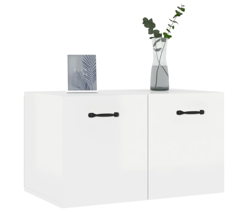 Armario pared madera contrachapada blanco brillo 60x36,5x35 cm