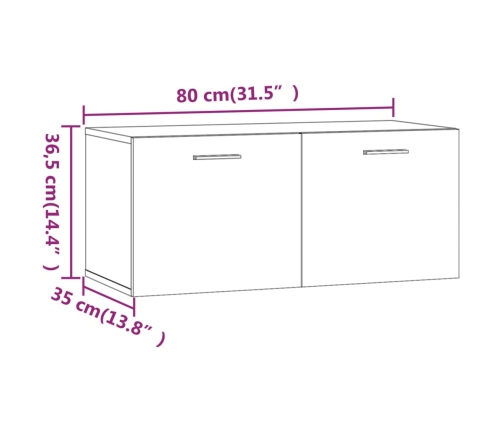 Armario de pared madera ingeniería gris hormigón 80x35x36,5 cm