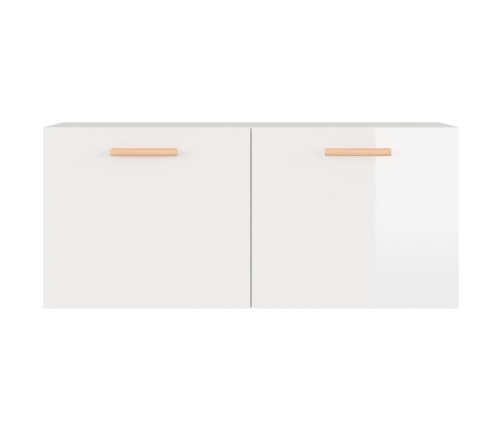 Armario pared madera contrachapada blanco brillo 80x35x36,5 cm