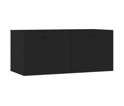 Armario de pared madera contrachapada negro 80x35x36,5 cm