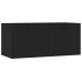 Armario de pared madera contrachapada negro 80x35x36,5 cm