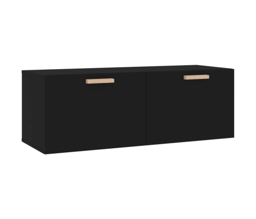 Armario de pared madera contrachapada negro 100x36,5x35 cm